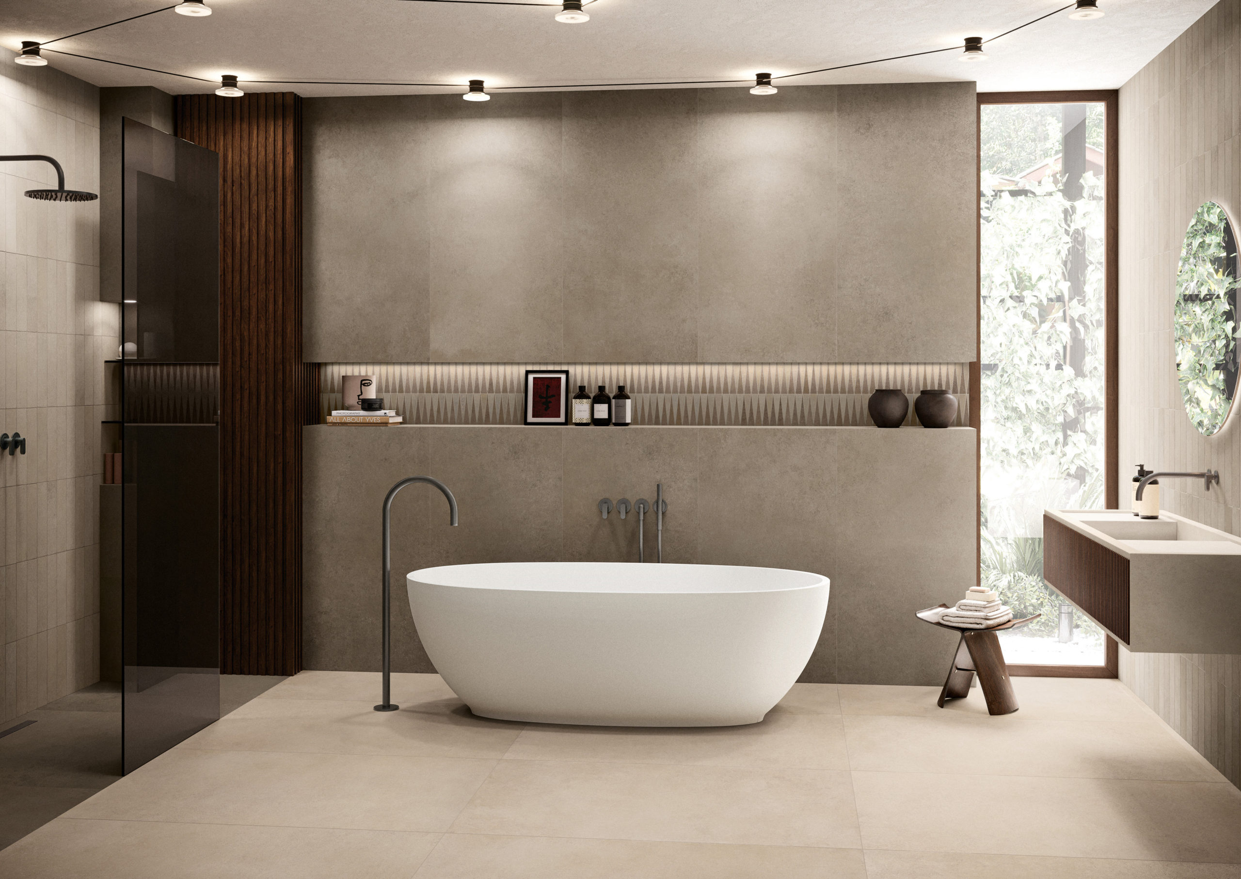 Easy-life-10-Amb Bagno Caffelatte porridge 60x120 dec caffelatte e mashroom 30x30 listelli porridge 7,5x30